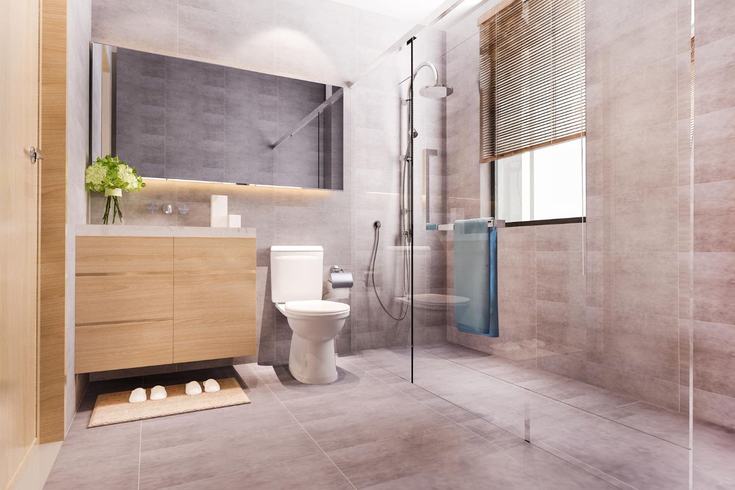 Modern bathroom shower design in Malaysia