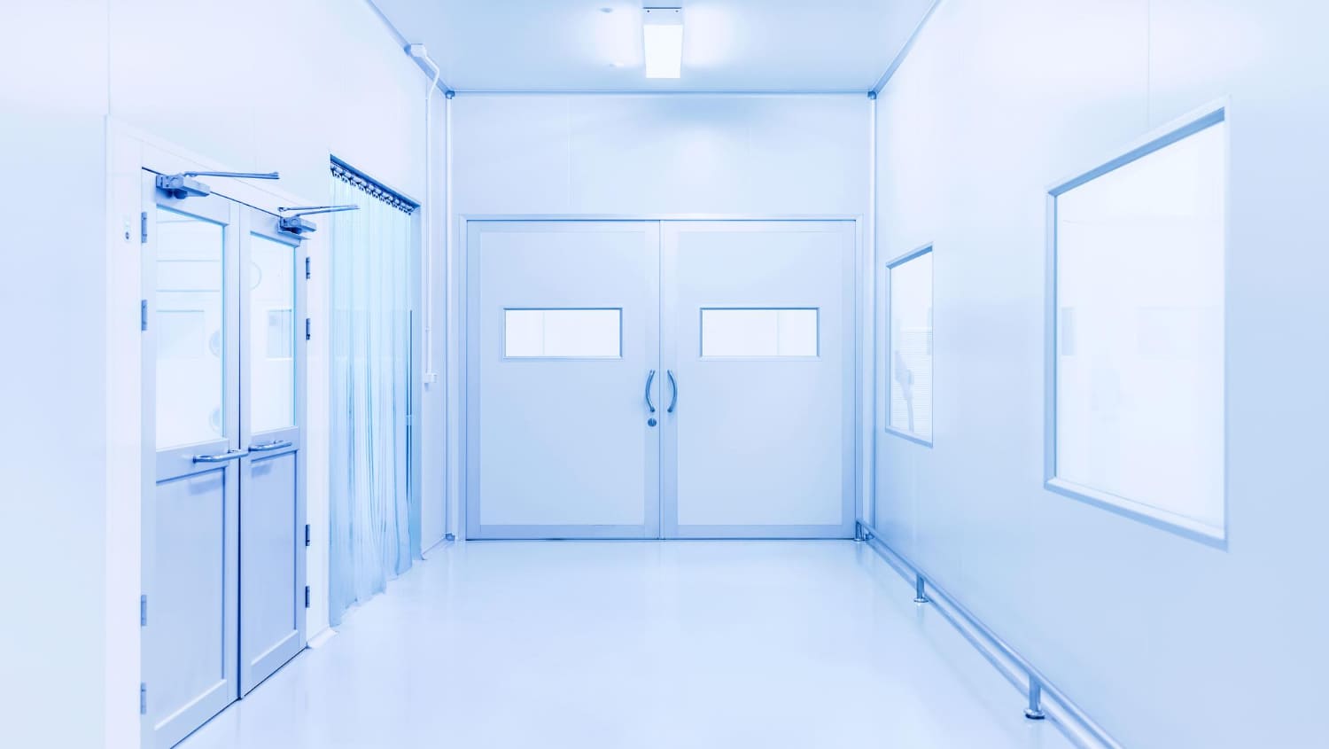 Clean walk-in chiller and freezer room corridor in Malaysia